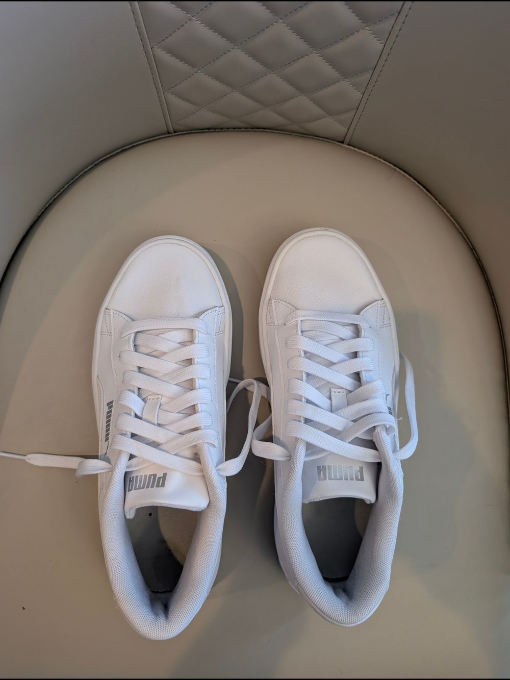 Puma Smash Platform Tennis White Low-Top Lace Sneakers Y2K - Picture 4 of 6
